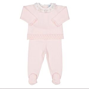 Rose Ruffle Collar Diamond Knit Set